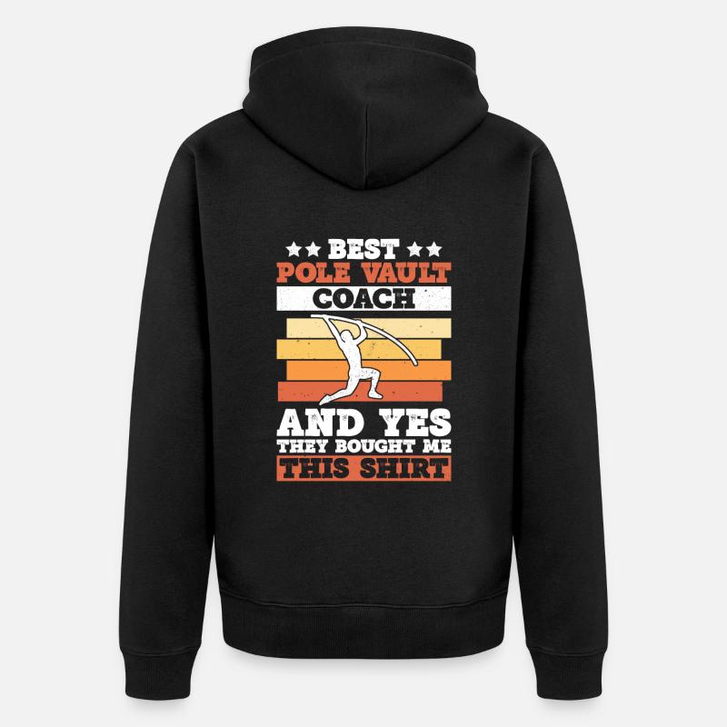 Stabhochspringer Trainer Stabhochspringen - Unisex Premium Bio Zip Hoodie - Schwarz