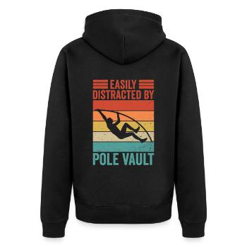 Stabhochspringer Stabhochsprung Stabhochspringen - Unisex Premium Bio Zip Hoodie - Schwarz - Hinten - Nico (187cm)