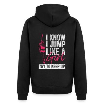 Stabhochspringer Mädchen Stabhochsprung - Veste à capuche bio Premium Unisexe - noir - Dos - Nico (187cm)