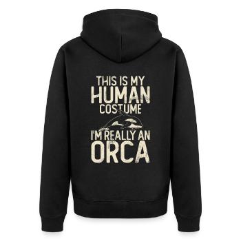Killer whale killer whale watching Orca whale watching - Unisex Premium Organic Zip Hoodie - black - Back - Nico (187cm)