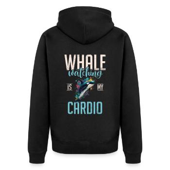 Killerwal Schwertwal Wale beobachten Orca Wal - Unisex Premium Bio Zip Hoodie - Schwarz - Hinten - Nico (187cm)