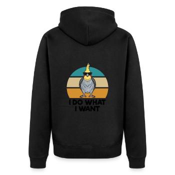 Cockatiel - Unisex Premium Organic Zip Hoodie - black - Back - Nico (187cm)