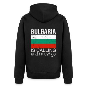 Bulgarie - Veste à capuche bio Premium Unisexe - noir - Dos - Nico (187cm)