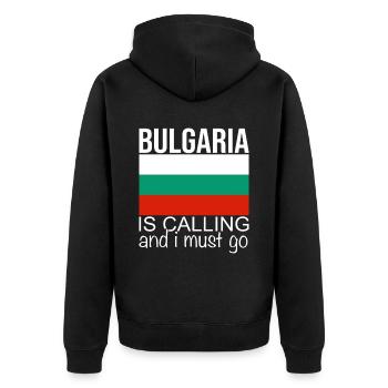 Bulgarie - Veste à capuche bio Premium Unisexe - noir - Dos - Nico (187cm)