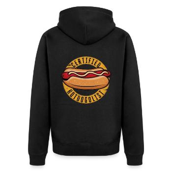 Cool hot dog design for men, women, boys, - Unisex Premium Organic Zip Hoodie - black - Back - Nico (187cm)