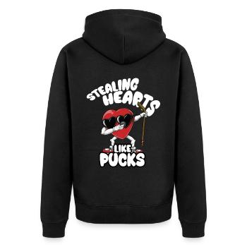 Dabbing Heart Crusher Funny Gentlemen Children Boys - Unisex Premium Organic Zip Hoodie - black - Back - Nico (187cm)