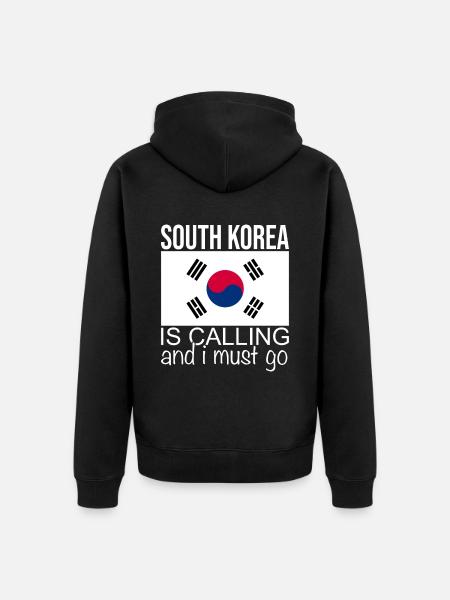 South Korea Quote - Unisex Premium Organic Zip Hoodie - black