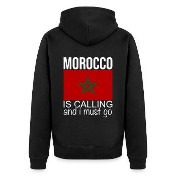 Citation Maroc - Veste à capuche bio Premium Unisexe - noir - Dos - Nico (187cm)