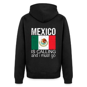 Mexico Quote - Unisex Premium Organic Zip Hoodie - black - Back - Nico (187cm)