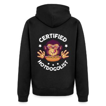 Cool hot dog design for men, women, boys, - Unisex Premium Organic Zip Hoodie - black - Back - Nico (187cm)