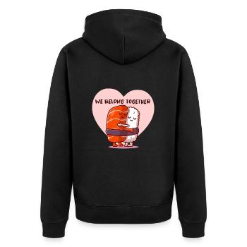 Wir gehören zusammen We Belong Together - Veste à capuche bio Premium Unisexe - noir - Dos - Nico (187cm)