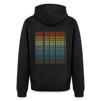 Channel your inner Winston C Winston C - Unisex Premium Organic Zip Hoodie - black - Back - Nico (187cm)
