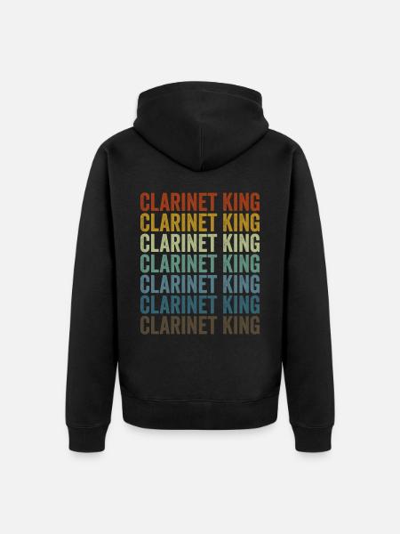 Clarinet King Clarinet Player King - Unisex Premium Organic Zip Hoodie - black