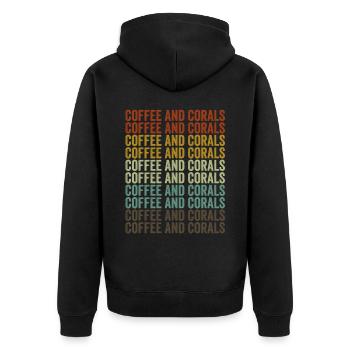 Kaffee und Korallen Korallenriff Korallenaquarium - Unisex Premium Bio Zip Hoodie - Schwarz - Hinten - Nico (187cm)