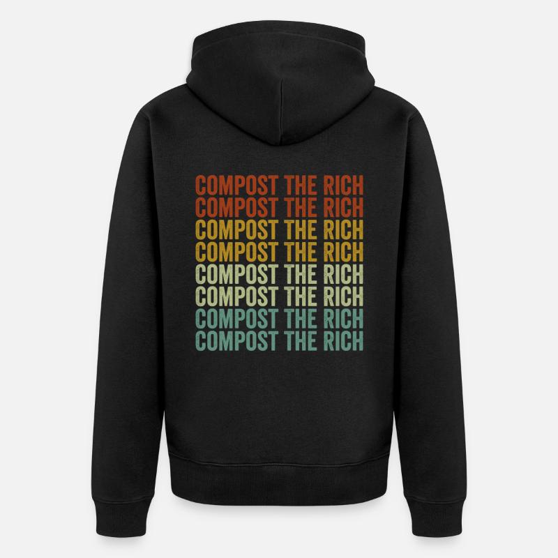 Kompost Der reiche Kompost - Unisex Premium Bio Zip Hoodie - Schwarz