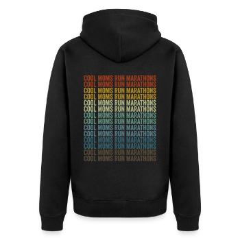 Coole Mütter laufen Marathons Läuferin Lauffreundi - Unisex Premium Bio Zip Hoodie - Schwarz - Hinten - Nico (187cm)