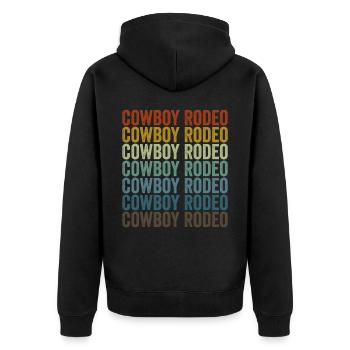 Cowboy Rodeo Rodeo Western Country Bull Rider - Unisex Premium Bio Zip Hoodie - Schwarz - Hinten - Nico (187cm)