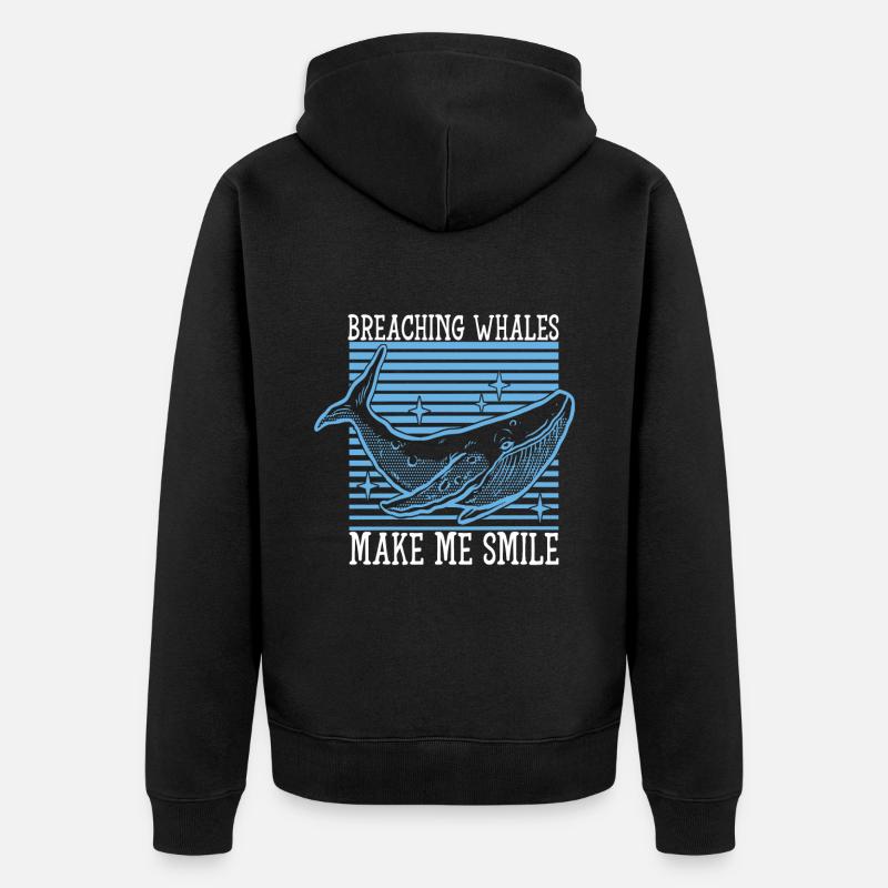 Wale Walbeobachter - Unisex Premium Bio Zip Hoodie - Schwarz