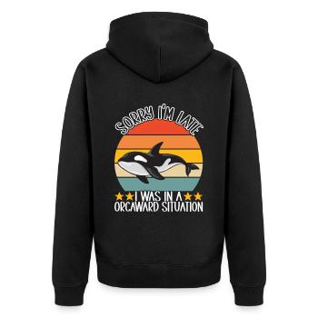 Orques d’observation des baleines - Veste à capuche bio Premium Unisexe - noir - Dos - Nico (187cm)