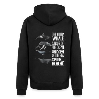 Observateurs de baleines - Veste à capuche bio Premium Unisexe - noir - Dos - Nico (187cm)