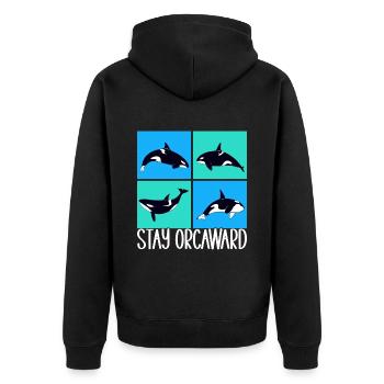 Orques d’observation des baleines - Veste à capuche bio Premium Unisexe - noir - Dos - Nico (187cm)