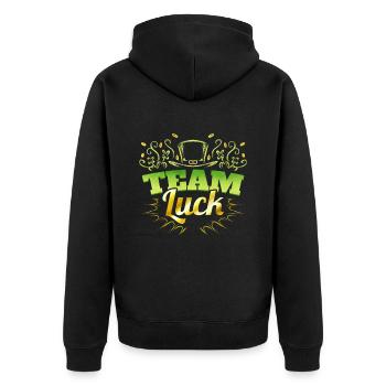 Leprechaun Shamrock Team Luck pour la Saint-Patrick - Veste à capuche bio Premium Unisexe - noir - Dos - Nico (187cm)