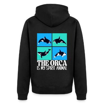 Orques d’observation des baleines - Veste à capuche bio Premium Unisexe - noir - Dos - Nico (187cm)