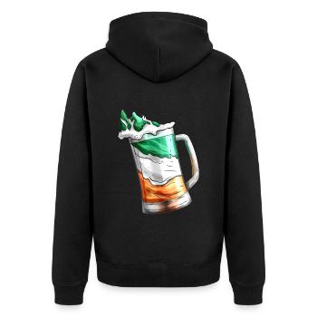 Verre de bière coloré drapeau irlandais sur St Patrick - Veste à capuche bio Premium Unisexe - noir - Dos - Nico (187cm)