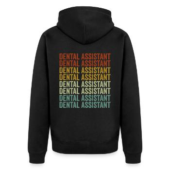 Dental Assistant Dentist Orthodontist Student - Unisex Premium Organic Zip Hoodie - black - Back - Nico (187cm)