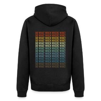 Was tun, wenn wo Wein! Weintrinker Weinglas - Unisex Premium Bio Zip Hoodie - Schwarz - Hinten - Nico (187cm)