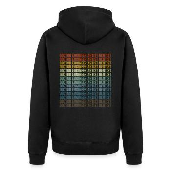 Ärztin Ingenieurin Künstlerin Zahnärztin Zahnärzti - Unisex Premium Bio Zip Hoodie - Schwarz - Hinten - Nico (187cm)