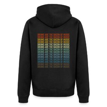 Les tambours sont le bacon de la musique Amateurs de bacon - Veste à capuche bio Premium Unisexe - noir - Dos - Nico (187cm)