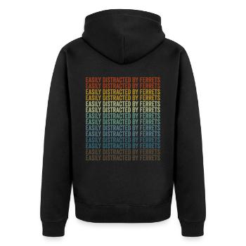 Facilement distrait par les furets - Veste à capuche bio Premium Unisexe - noir - Dos - Nico (187cm)