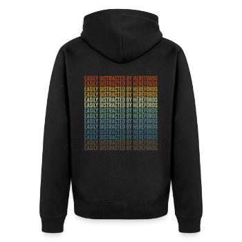 Easily distracted by Hereford's Hereford cow cattle - Unisex Premium Organic Zip Hoodie - black - Back - Nico (187cm)