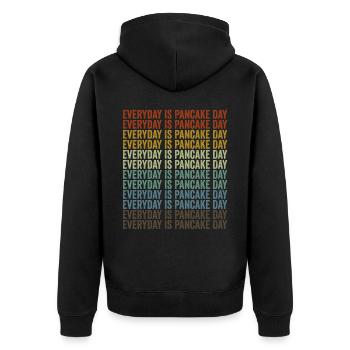 Every day is pancake day Pancake Pfannkuch - Unisex Premium Organic Zip Hoodie - black - Back - Nico (187cm)