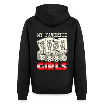 Poker Cartes de Poker Femmes Joueurs de Poker - Veste à capuche bio Premium Unisexe - noir - Dos - Nico (187cm)