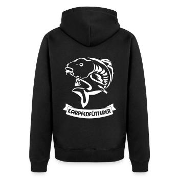 Carp angler fisherman - Unisex Premium Organic Zip Hoodie - black - Back - Nico (187cm)