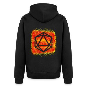 D20 Dice RPG Tabletop Board Game - Unisex Premium Bio Zip Hoodie - Schwarz - Hinten - Nico (187cm)