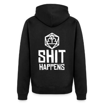 RPG Tabletop Rollenspiel Board Game - Unisex Premium Bio Zip Hoodie - Schwarz - Hinten - Nico (187cm)