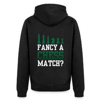 Lust Auf Ein Schachspiel Schach Schachspieler - Unisex Premium Bio Zip Hoodie - Schwarz - Hinten - Nico (187cm)