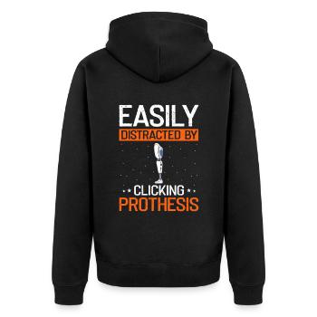 Künstliche Gliedmaßen Design für Beinprothese - Unisex Premium Bio Zip Hoodie - Schwarz - Hinten - Nico (187cm)