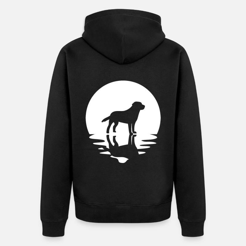 Cercle et réflexion - Chien - - Veste à capuche bio Premium Unisexe - noir