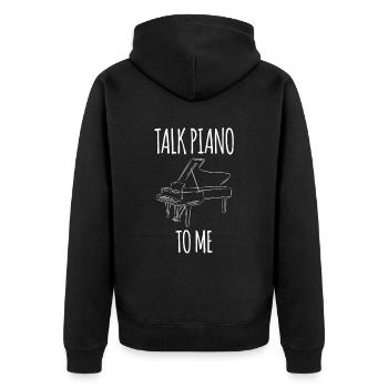 Talk piano with me Piano player Musician - Unisex Premium Organic Zip Hoodie - black - Back - Nico (187cm)