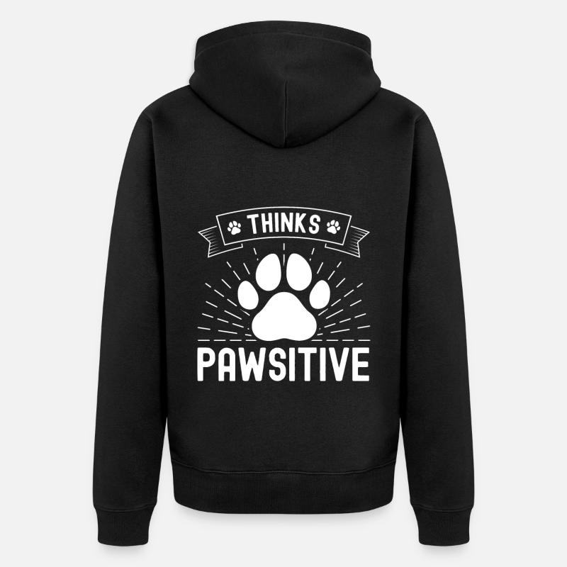 Pense Pawsitive - Veste à capuche bio Premium Unisexe - noir