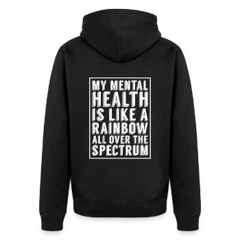 Psychologie Psychologe - Unisex Premium Bio Zip Hoodie - Schwarz - Hinten - Nico (187cm)