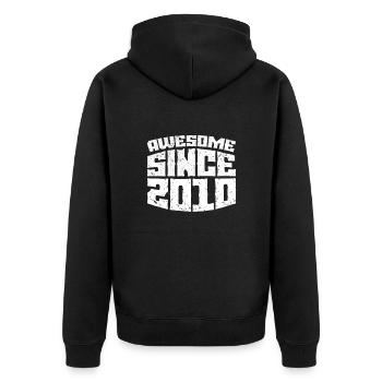 2010 - Unisex Premium Organic Zip Hoodie - black - Back - Nico (187cm)