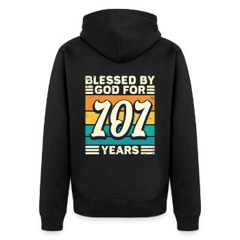 101 Geburtstag Geschenk Jahre Lustig Spruch - Unisex Premium Bio Zip Hoodie - Schwarz - Hinten - Nico (187cm)