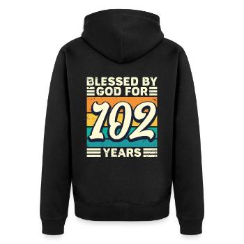 102 années de cadeaux d’anniversaire drôle de dicton - Veste à capuche bio Premium Unisexe - noir - Dos - Nico (187cm)