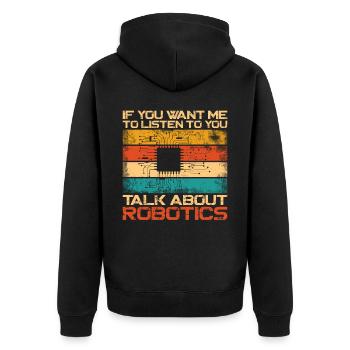 Robot Robotique Ingénieur Rétro - Veste à capuche bio Premium Unisexe - noir - Dos - Nico (187cm)