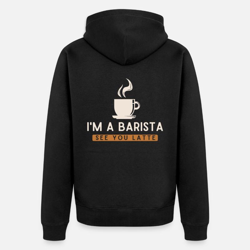 Barista, machine à café - Veste à capuche bio Premium Unisexe - noir